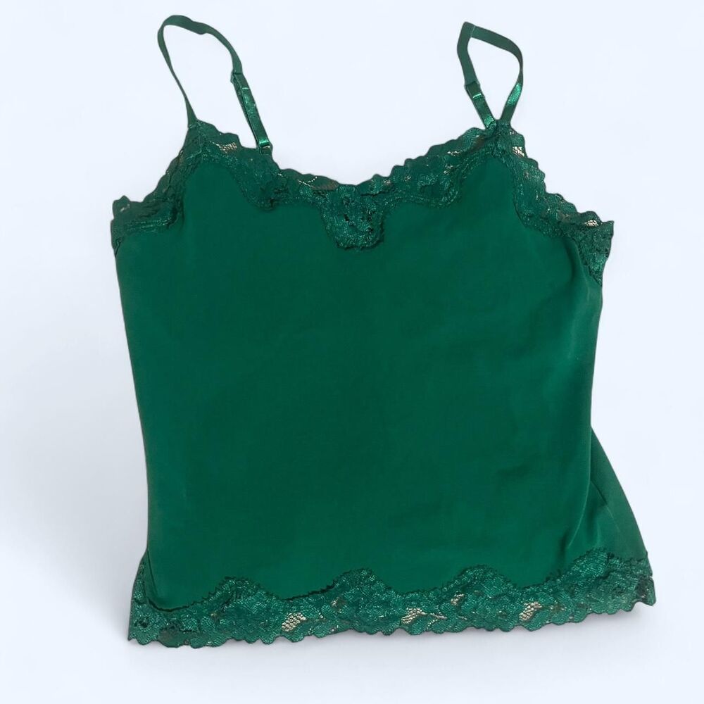 St-john's-Bay Women's Green Lace-Lined Tank Top